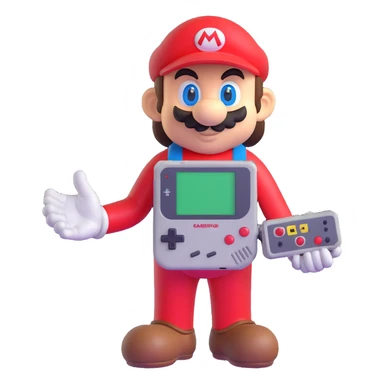Super Mario with a Gameboy, retro vibe sticker