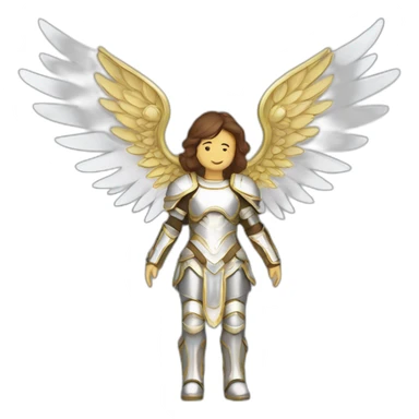 Female archangels armor wings halo sticker