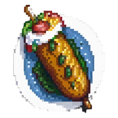 Korean corn dog, pixel art style, retro vibe sticker