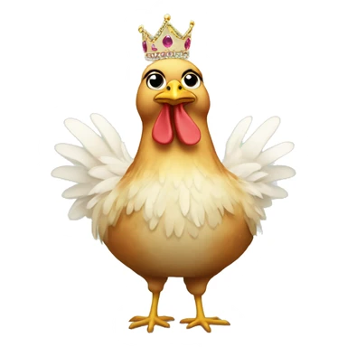 Chicken wearing a tutu and tiara sticker