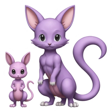 Pastel dull greyish anthropomorphic digitigrade Beerus-Mewtwo-Venom-Espurr-Minccino-hybrid-animal-ET-species-creature, full body  sticker