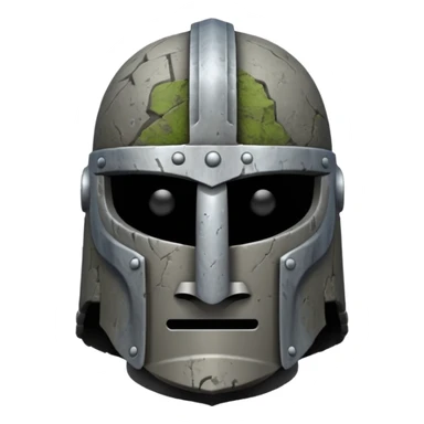 Knight helmet, moai-style sticker