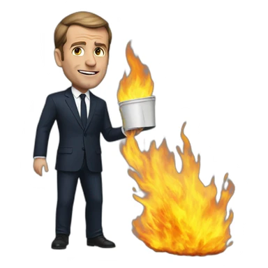 Macron burning trash sticker