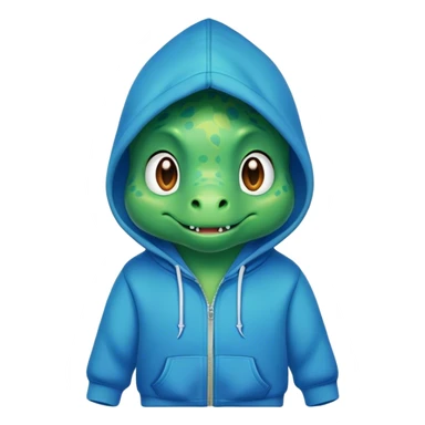 Cute Dinosaur in a hoodie sticker