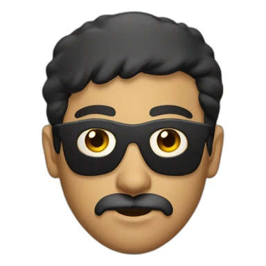 Hispanic pirate man with one eye patch with short stubble and mustache sticker