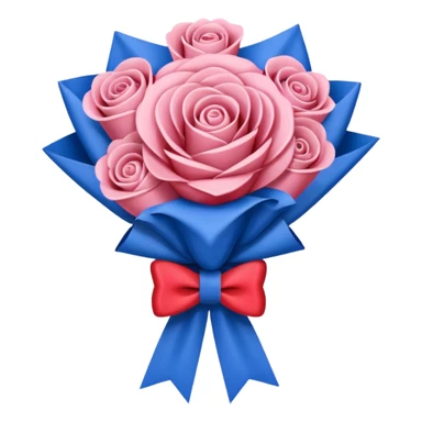 SPAM MEAT rose bouquet tied in a french flag bow sticker