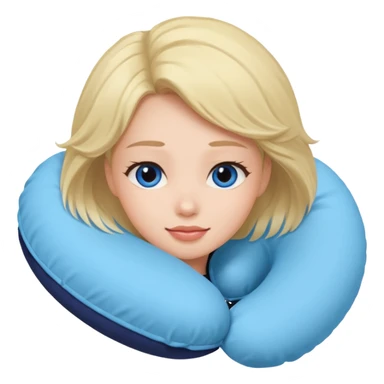 woman using travel pillow  sticker