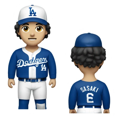 Roki sasaki in a dodger uniform  sticker