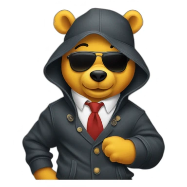 winnie the pooh wearing slash style sticker