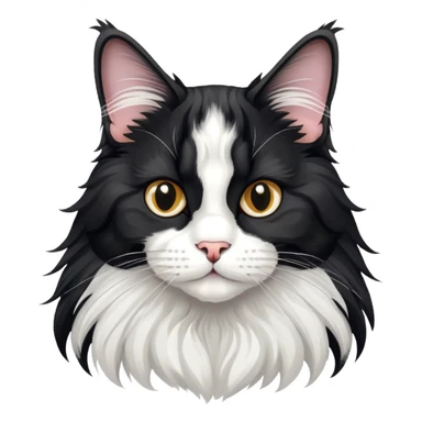 black and white tuxedo maine coon cat sticker