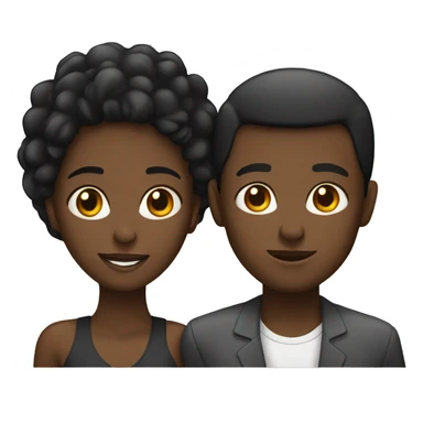 Black couple male and female sticker
