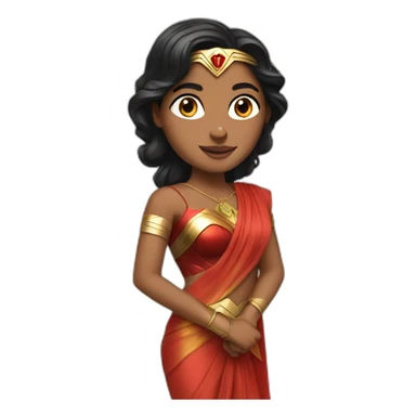 Wonder women in saree sticker