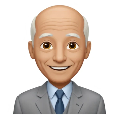 70 yr old man, almost bald, some white hair, pakistani, light grey business suit, big smile, dark skin, no moustache
 sticker
