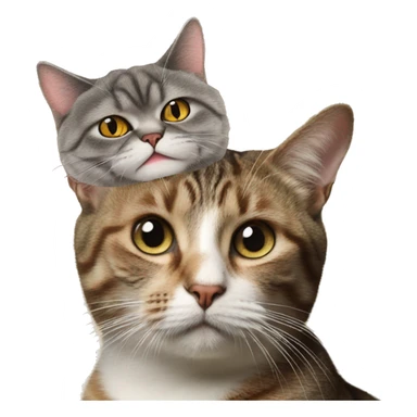 The cat is sitting on Mr. Bean's head sticker