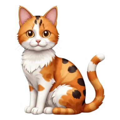 full body patchy calico tabby cat sticker
