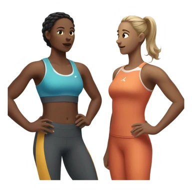 2 woman in sportswear talking to eachother sticker
