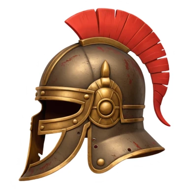 An emoji of an ancient Roman gladiator's helmet with a crest. sticker