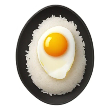 Raw egg on the rice sticker