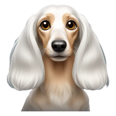 white long hair dachshund sticker