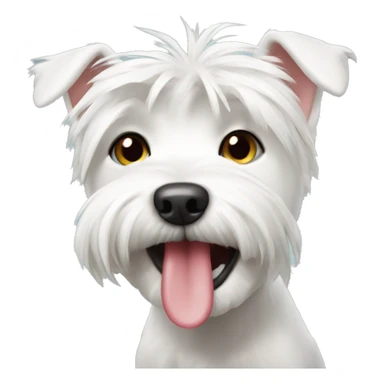 Westie dog licking face sticker