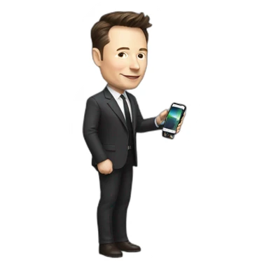 Elon musk holding an iPhone in his hand sticker