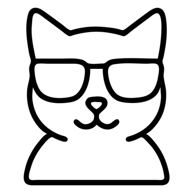 Cat wearing sunglasses, trendy and cool sticker