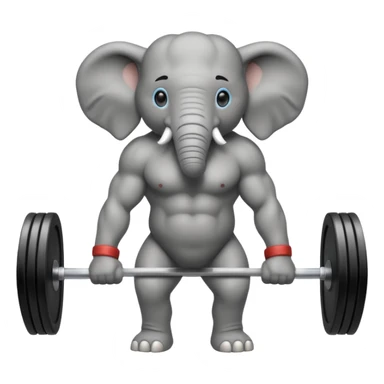 elephant deadlifting sticker