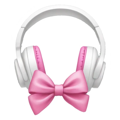 White headphones with a cute pink bow sticker