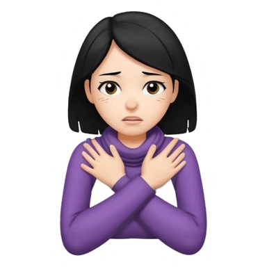 girl with black hair with arms wrapped around her neck stressed sticker