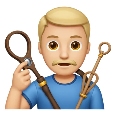 a man holding a slingshot sticker