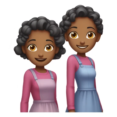 twin sisters and big sister hanging out sticker