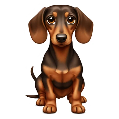 Brown and tan dachshund small sticker