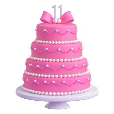 pink cake decorated with pearls sticker