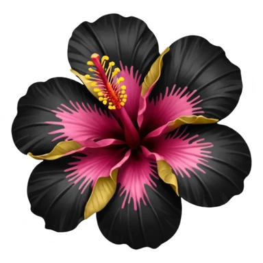 Black hibiscus flower  sticker