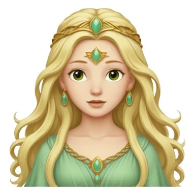 Terra, Earth Goddess from Rome Mythology with long golden blonde hair, pale green outfit sticker