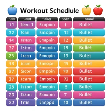 workout schedule sticker