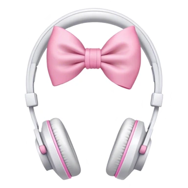 White aesthetic headphones with bow sticker