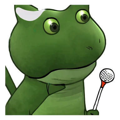 happy cat playing golf on his birthday sticker