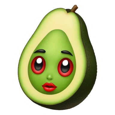 Un aguacate con labios grandes y ojos  sticker