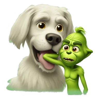 Grinch and his dog sticker