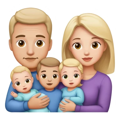 A Mom a dad and two baby girls  sticker