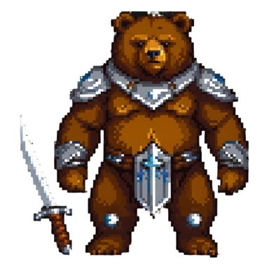 retro giant bear warrior sticker