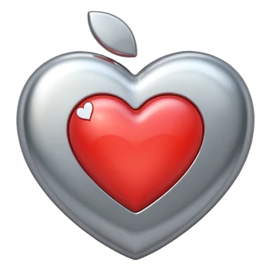 iPhone apple heart emoji chrome  sticker