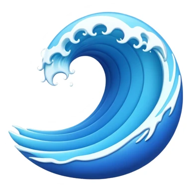3D wave icon no background sticker