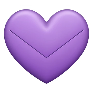 IOS's love letter emoji but with a purple heart instead of a red heart, closed but the letter is white and the heart is purple sticker