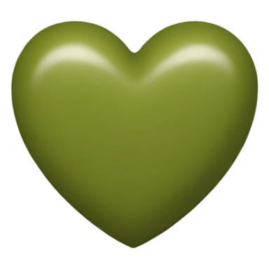 Olive color standard shape one heart  sticker