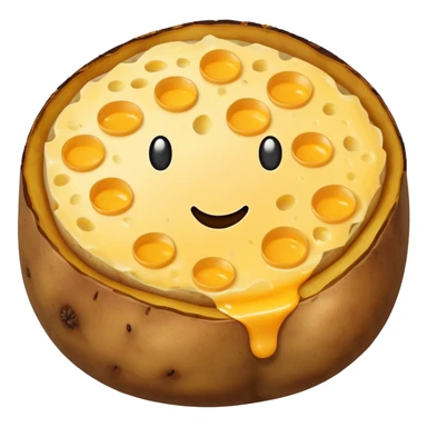 crispy potato round with cheese shavings and pepper sticker