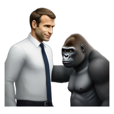 Gorilla meeting Emanuel Macron sticker