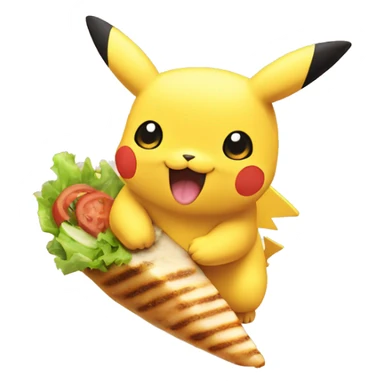 pikatchu qui mange un kebab sticker