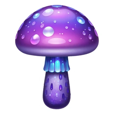 glitter purple mushroom sticker